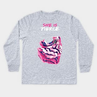 She is Fierce Kids Long Sleeve T-Shirt